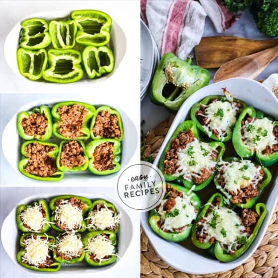 Easy steps for Lasagna Stuffed Peppers