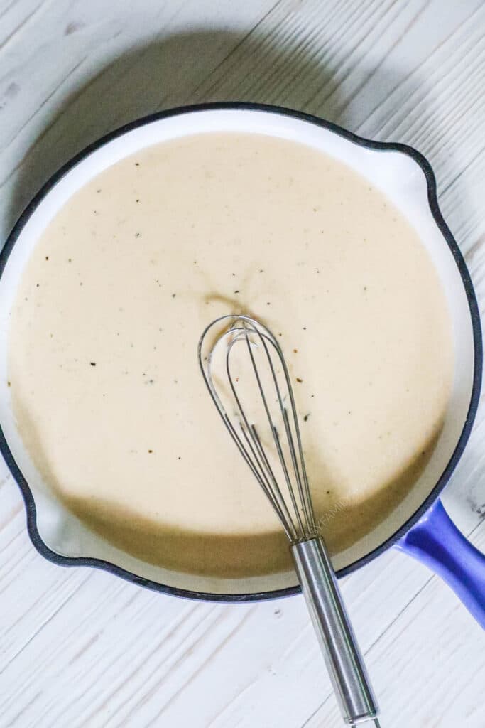 How to make Cajun Chicken Pasta Step 3: Remove the chicken, and Make the creamy cajun sauce in the pan.