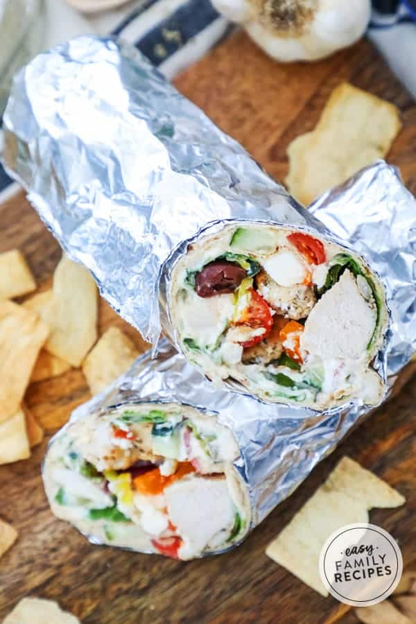 Delicious and flavorful greek chicken wraps. 