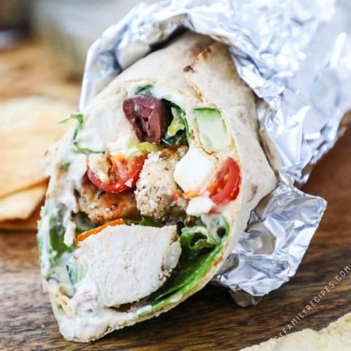 Recipe for greek chicken wraps