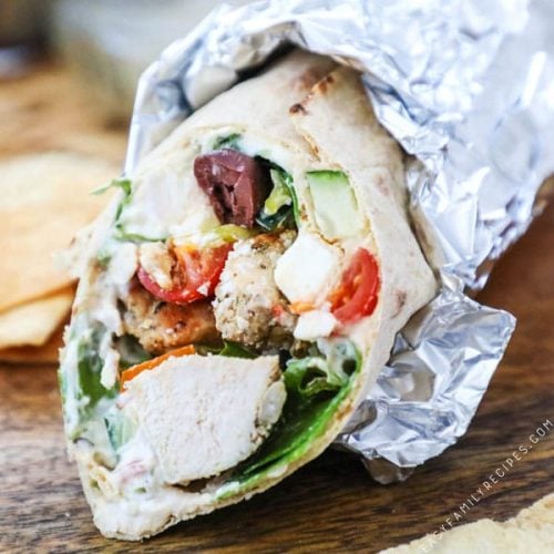 Recipe for greek chicken wraps