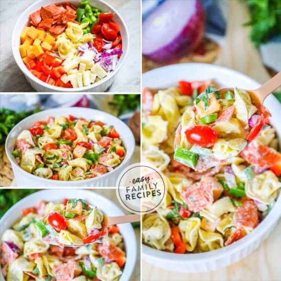 Tortellini salad with Italian dressing is delicious and full of flavors.