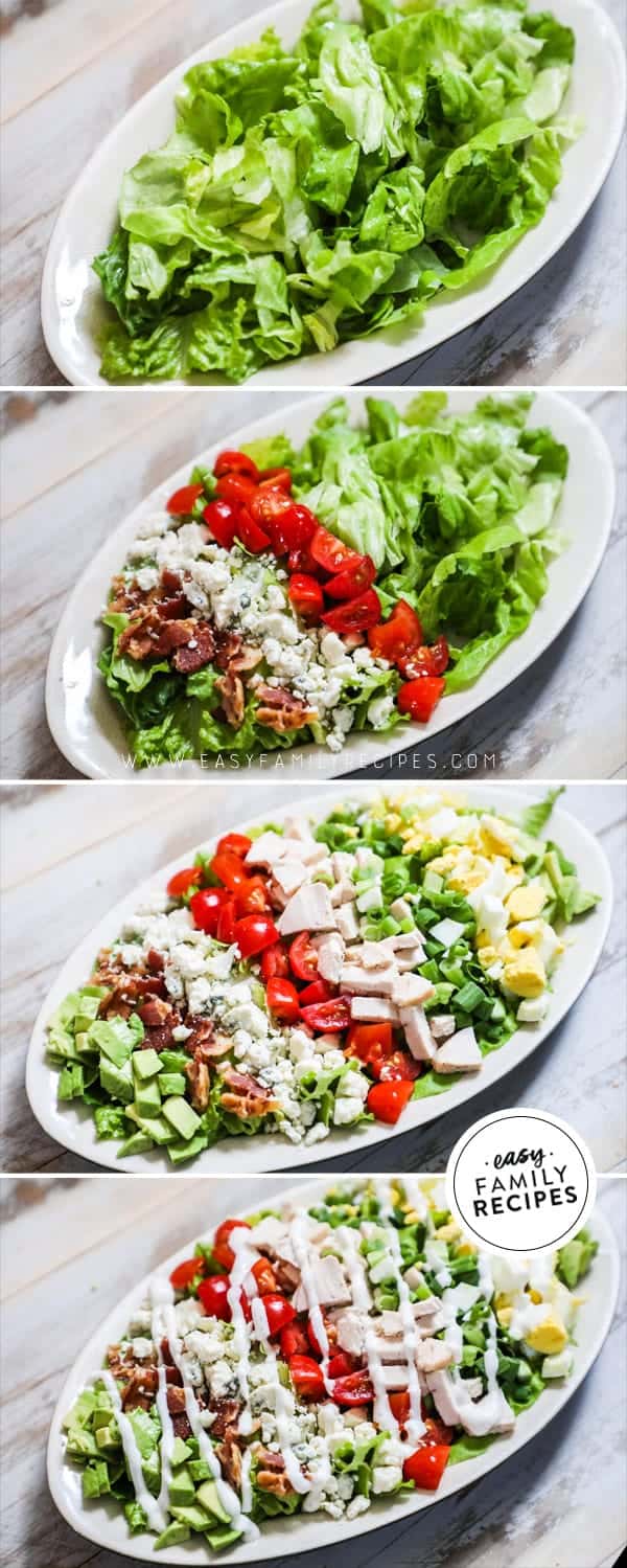 Steps to making Chicken Cobb Salad. 