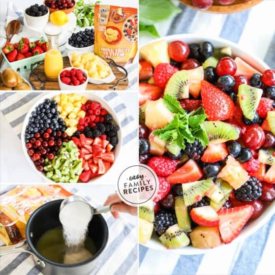 Easy Fruit Salad with lightly Sweetened dressing