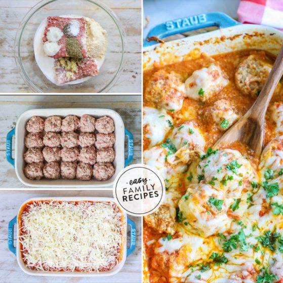 Step by Step for Baked Meatballs Parmesan