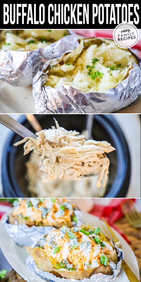 Buffalo Chicken Stuffed Baked Potatoes · Easy Family Recipes
