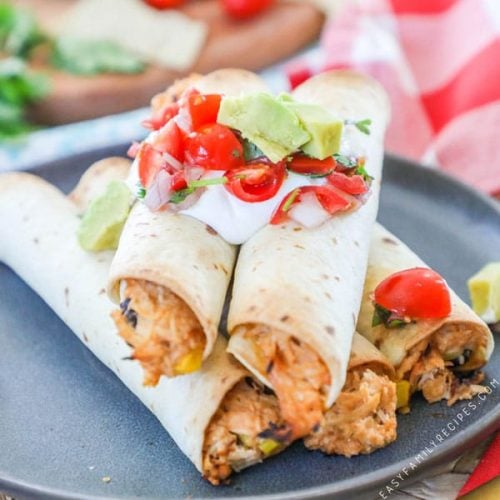 Recipe for BBQ Chicken Flautas.