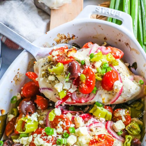 Greek Chicken Baked in a Casserole Dish