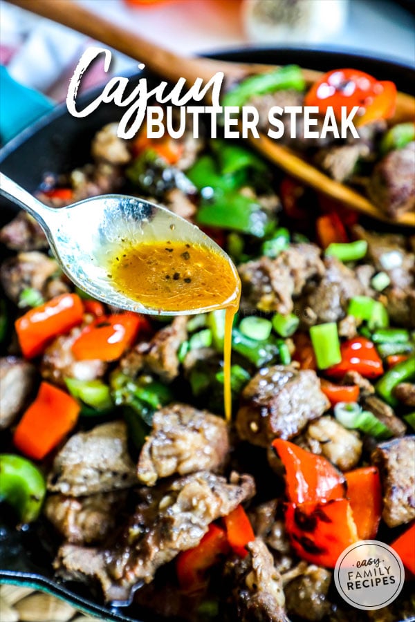 Spooning Butter over Cajun Butter Steak bites