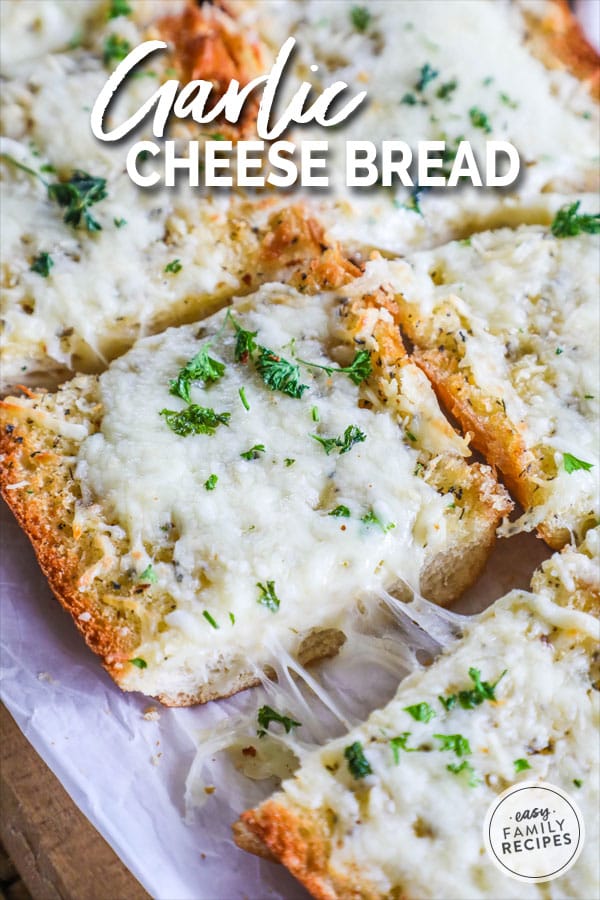 Easy cheesy garlic bread, full of flavor.