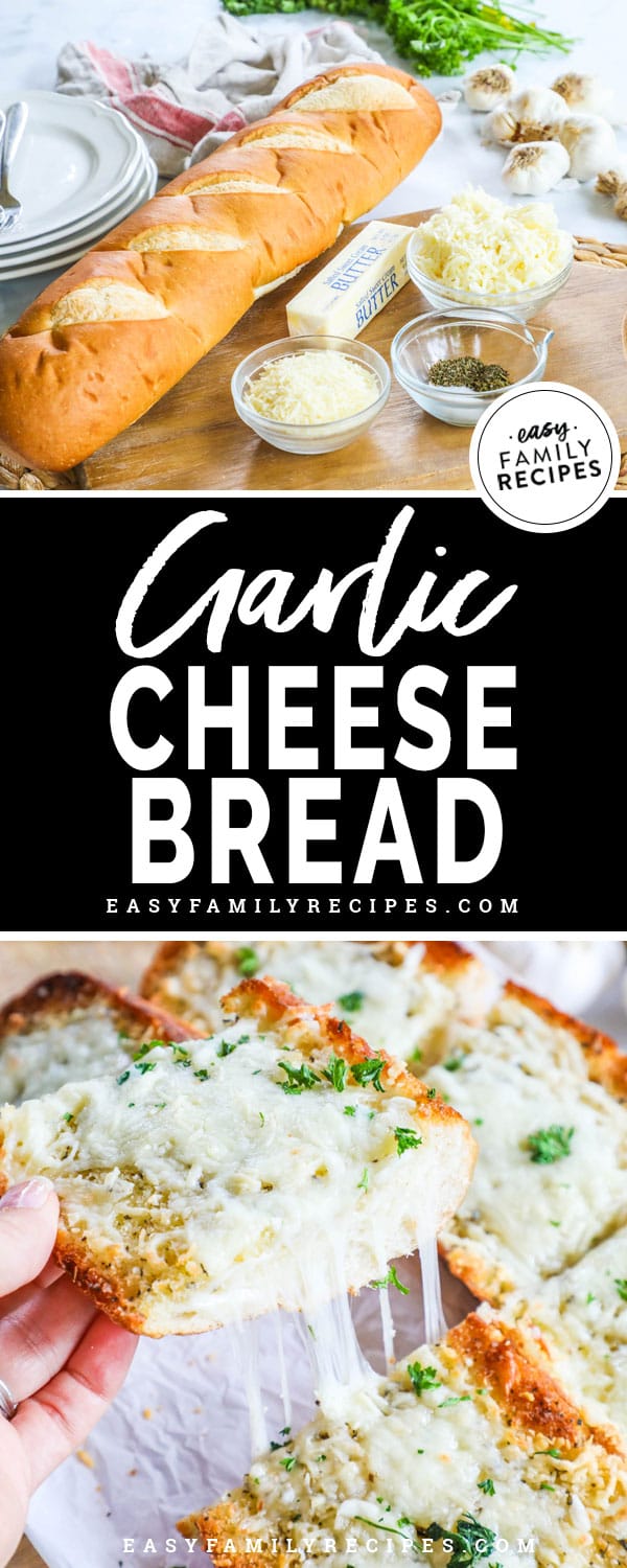 Delicious Cheesy Garlic Bread is a perfect side to your meal. 