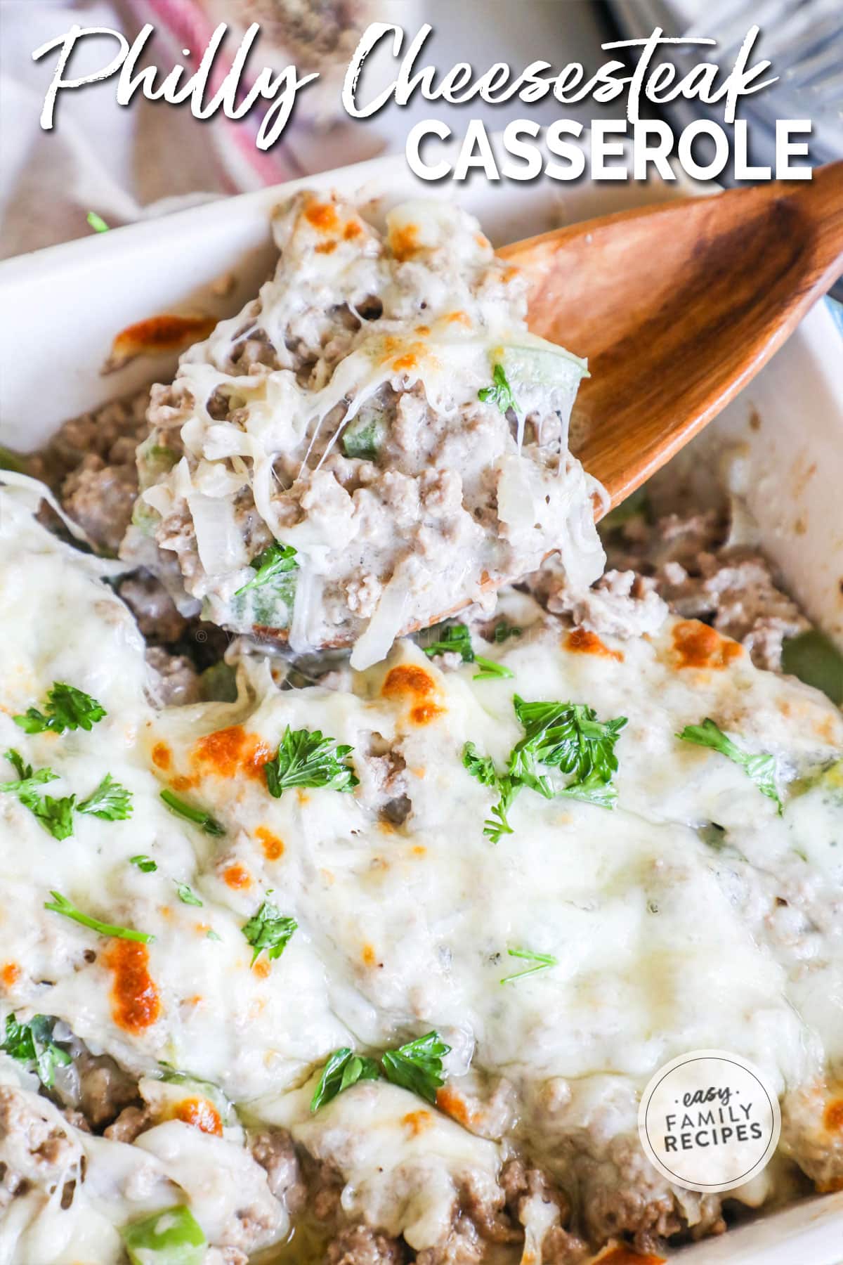 Easy + Delicious Philly Cheesesteak Casserole · Easy Family Recipes