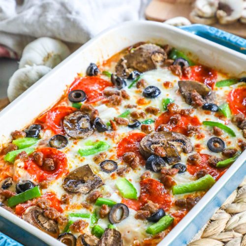 Pizza Chicken Baked in Casserole Dish