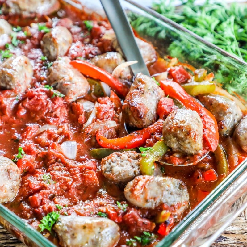 Baked Italian Sausage and Peppers · Easy Family Recipes