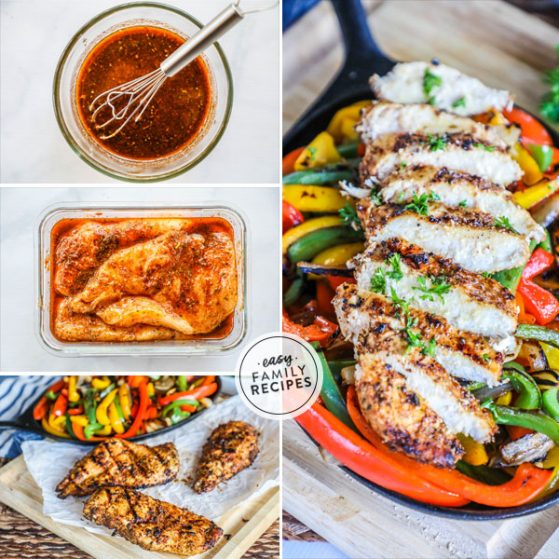 Tender chicken marinated in fajita marinade