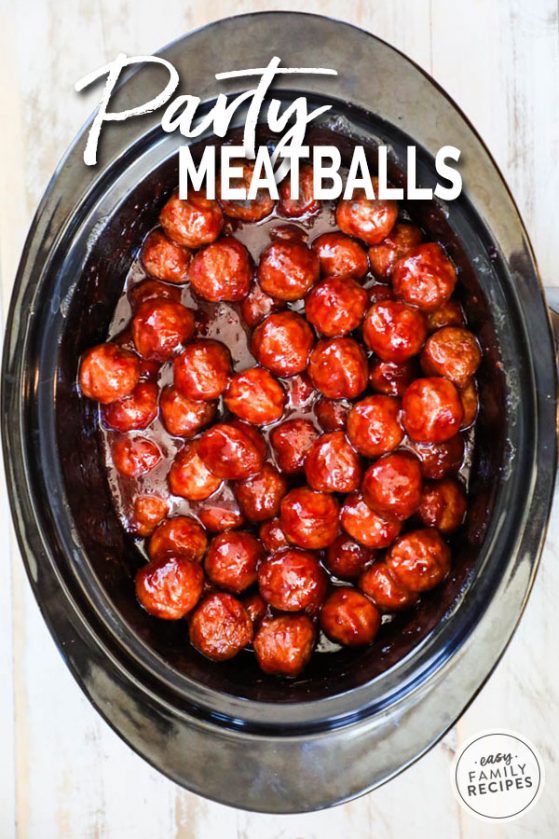 Crock Pot Party Meatballs (Grape Jelly Meatballs) · Easy Family Recipes
