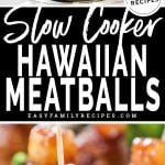 Hawaiian BBQ Meatballs in the crockpot