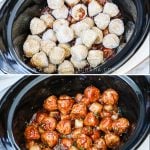 Process photos for making Hawaiian BBQ Meatballs
