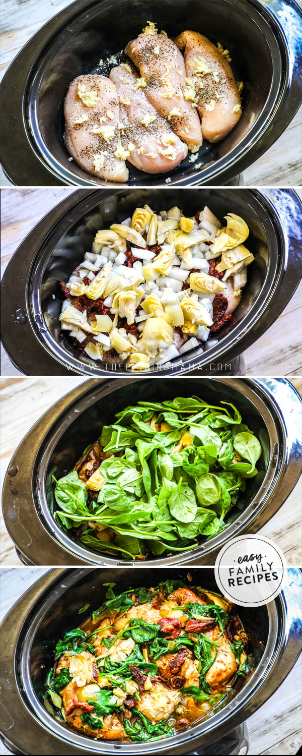 Process photos for How to Make Tuscan Chicken in Crock Pot