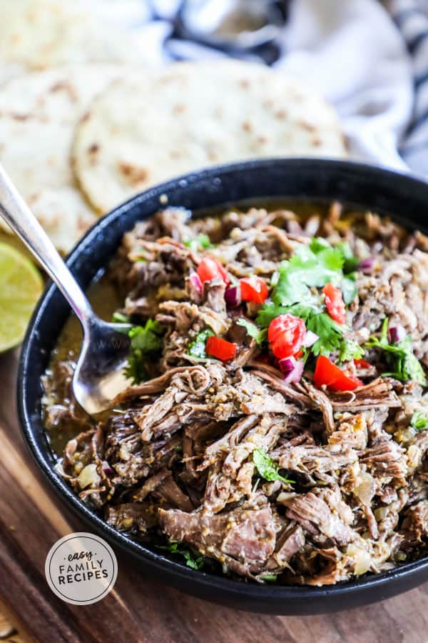 Easy Mexican shredded beef in a bowl