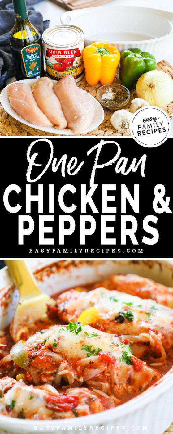 One Pan Baked Chicken and Peppers · Easy Family Recipes
