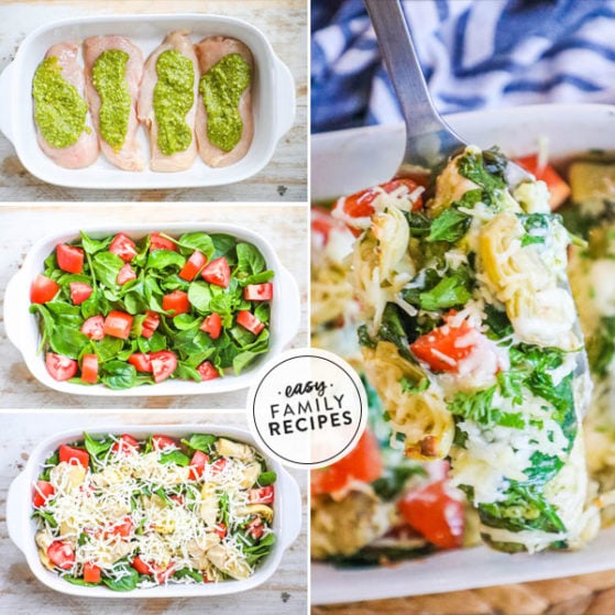 Step by Step for making Baked Spinach Pesto Chicken