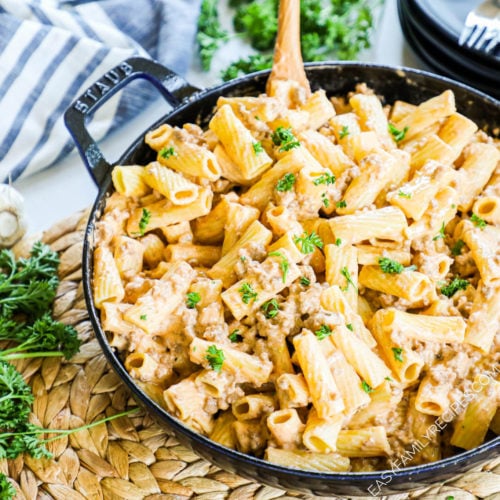 Cheeseburger Pasta in a Skillet