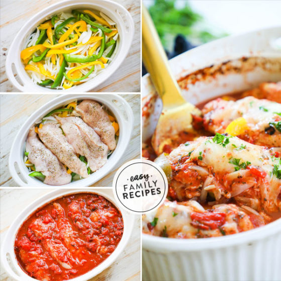 Step by step Baked Chicken and Peppers Casserole