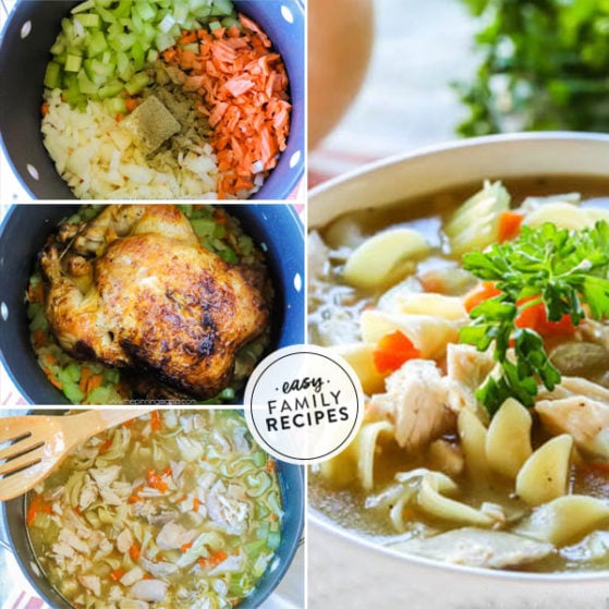 Step by Step making Rostisserie Chicken Noodle Soup