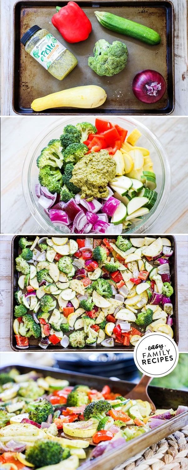 Meal-Prep Roasted Vegetable Bowls with Pesto