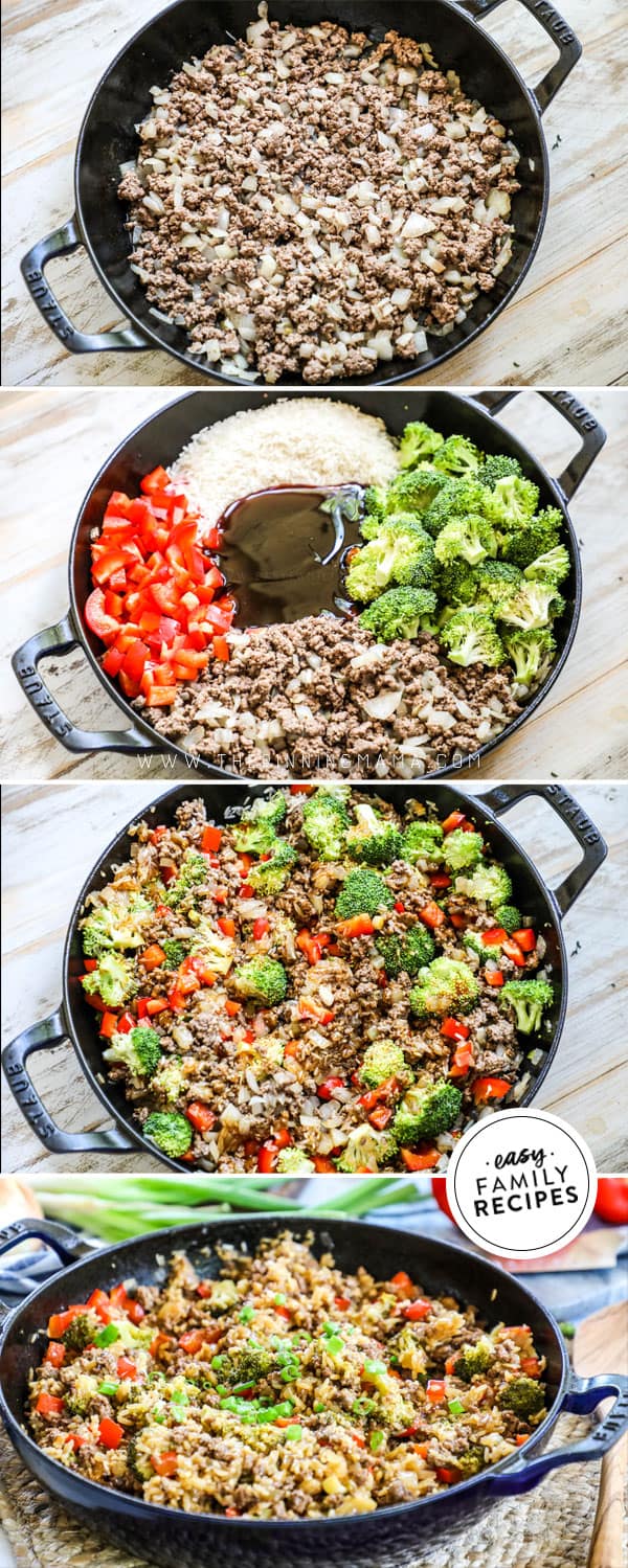 One-Pan Asian Ground Beef and Rice Recipe • FIVEheartHOME