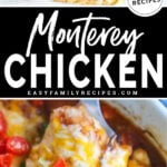 Monterey Chicken Ingredients - Chicken Breast, BBQ sauce, bacon, cheese, tomatoes, onion