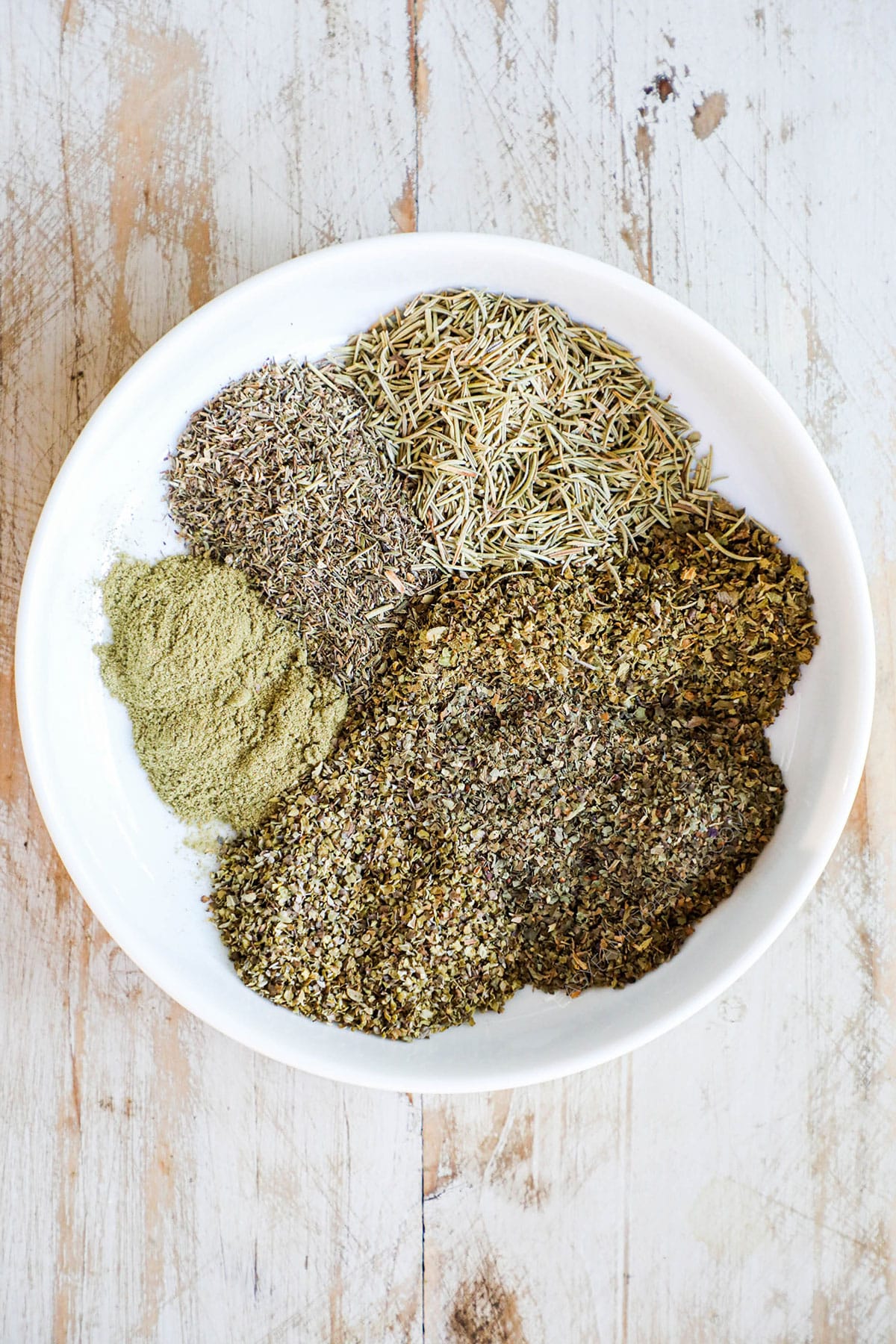 All seasonings in a bowl ready to be blended