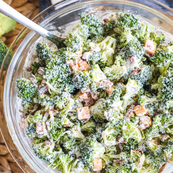 Bacon Ranch Broccoli Salad in a bowl