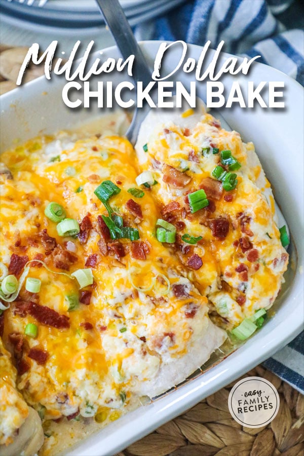 Million Dollar Chicken Bake in casserole dish