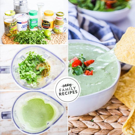 Step by step for making jalapeno ranch with cilantro