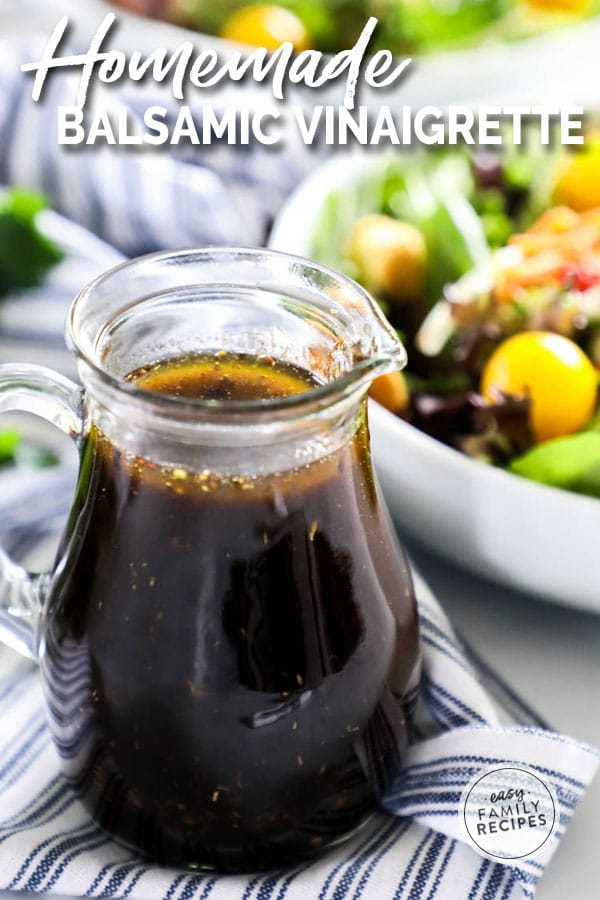 Homemade Balsamic Vinaigrette in salad dressing jar