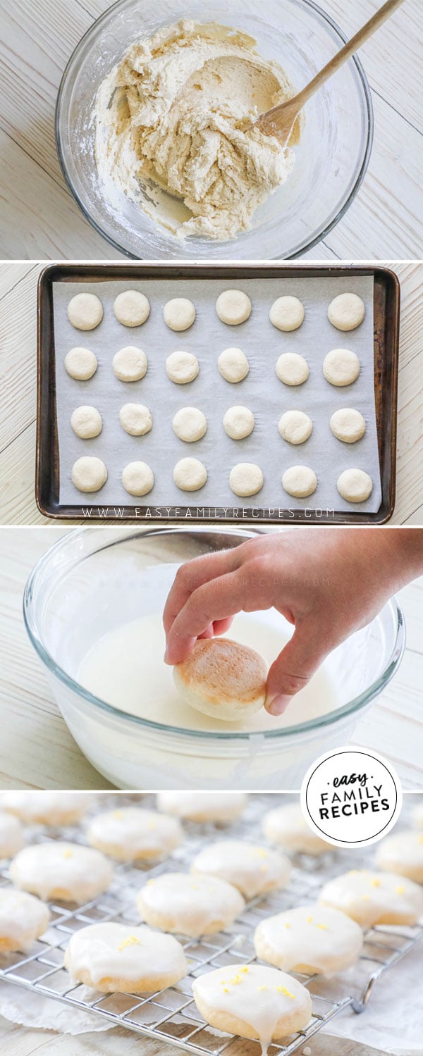 Process photos for how to make easy Lemon Meltaway Cookies