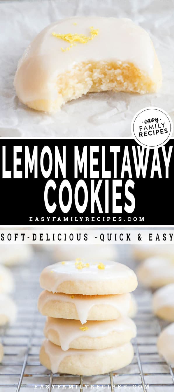 Super soft Lemon Meltaway Cookie with a bite out of it