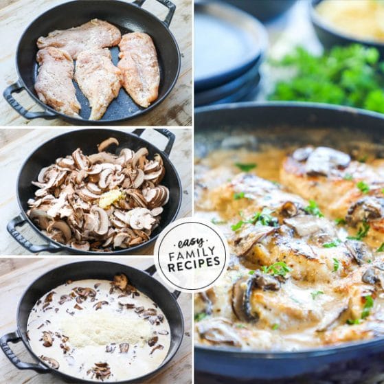 Steps to make Creamy Mushroom Chicken Skillet