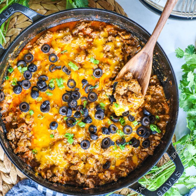 Cheesy Beef Enchilada Skillet · Easy Family Recipes