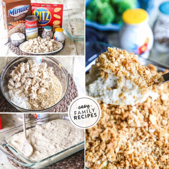 step by step for making chicken and rice casserole