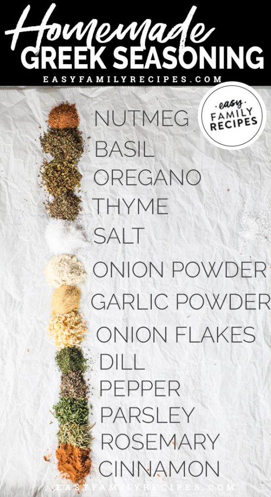 Ingredients for greek seasoning