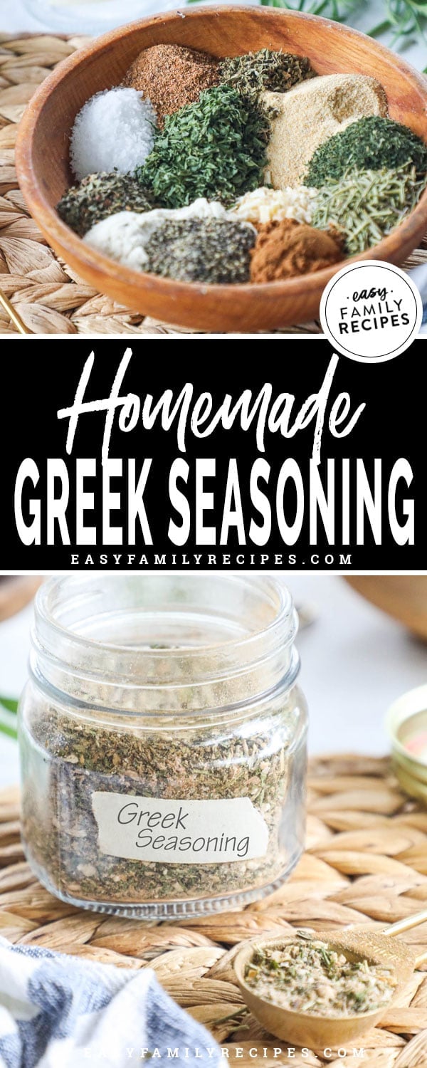 Homemade Greek Seasoning Blend in a mason jar