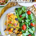 Baked Santa Fe Chicken plated and ready to serve for easy dinner.