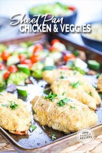 Baked Chicken Cutlets with Veggies {Sheet Pan Dinner} · Easy Family Recipes