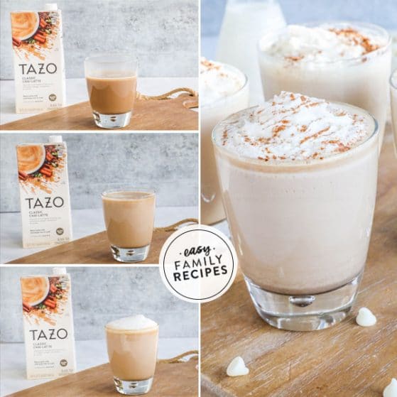 step by step for making White Chai Tea Latte recipe
