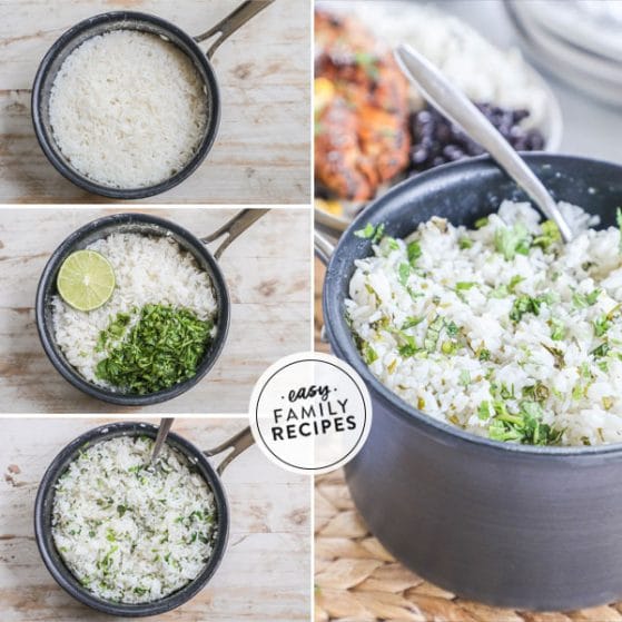 steps for making cilantro lime rice wi