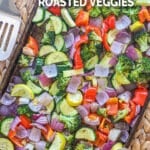 Garlic Roasted Vegetables on a sheet pan