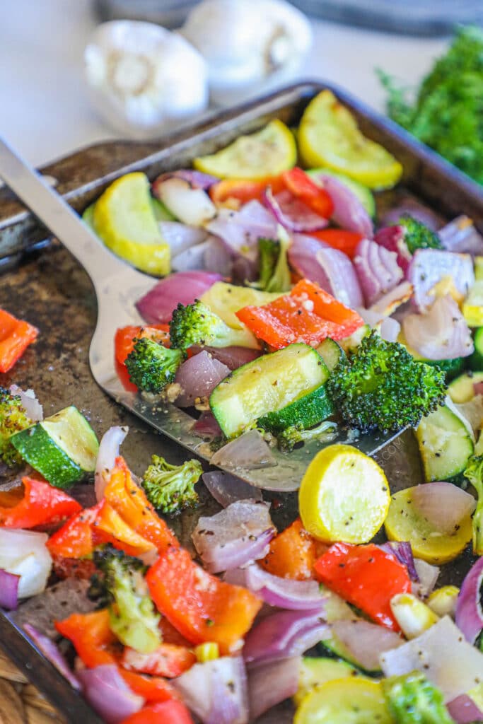Step 3 - bake garlic roasted veggies